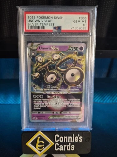 PSA 10 Gem Mint 2022 Pokemon SWSH Unown Vstar Silver Tempest #066