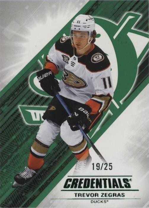 2024-25 Upper Deck Credentials - Trevor Zegras #64 Green /25 for 2024-25 Upper Deck Credentials - Trevor Zegras #64 Green /25 for