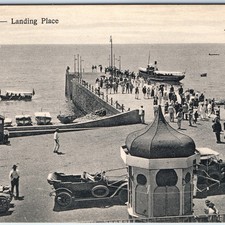 c1920s Madeira, Portugal Landing Place Harbor Pier Steamship Boats PC Cars A346