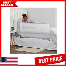 Tested  Trusted Toddler Swing Down Bed Rail - 43 Inch White Safety Guard