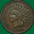 1890 Indian Head Cent Near Almost Uncirculated AU/XF++ Coin #40860