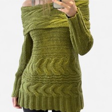 Green off the shoulder Per Una sweater Size small