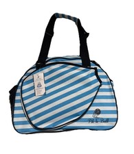 Pik'le Ball Womens Premium PICKLEBALL TOTE BAG Blue  White Stripe Carrier