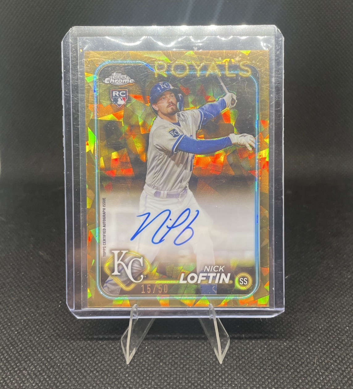 2024 Topps Chrome Sapphire Gold Nick Loftin RC Auto /50 Kansas City Royals