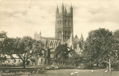 Gloucester antike Postkarte England N E Kathedrale