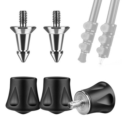 3 Pcs Tripod Feet Rubber Universal Anti-Slip 1/4 Rubber Foot  Stainless Steel...