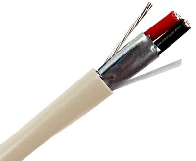 Security Cable - 18/2 AWG (7-Strand) CL2R, Shielded, Riser (CMR), 1000FT - Beige
