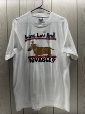 Screen Stars Best USA Tee Shirt Single Stitch VTG 90’s Dog By Cathee Roehrig