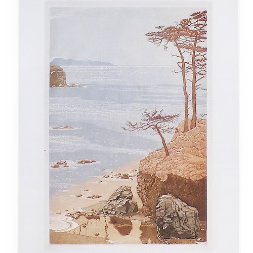 Large Seascape Print Etching Original Signed Limited Edition Seaside Coastal Art