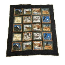 Handmade Wildlife Themed Patchwork Quilt Lap Blanket Wall Hanging Throw