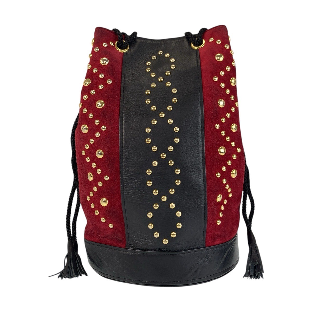 YVES SAINT LAURENT borsa a tracolla vintage YSL pochette rossa nera scamosciata pelle