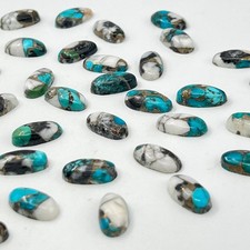 AAA Blue Buffalo Copper Turquoise "Smooth" Long Oval Shape Loose Gemstone