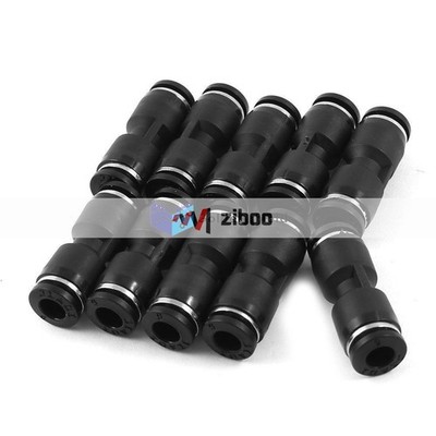 10Pcs Air Piping 2 Ways 6mm to 6mm Straight Coupler Tube Quick Joint Fittings Kd