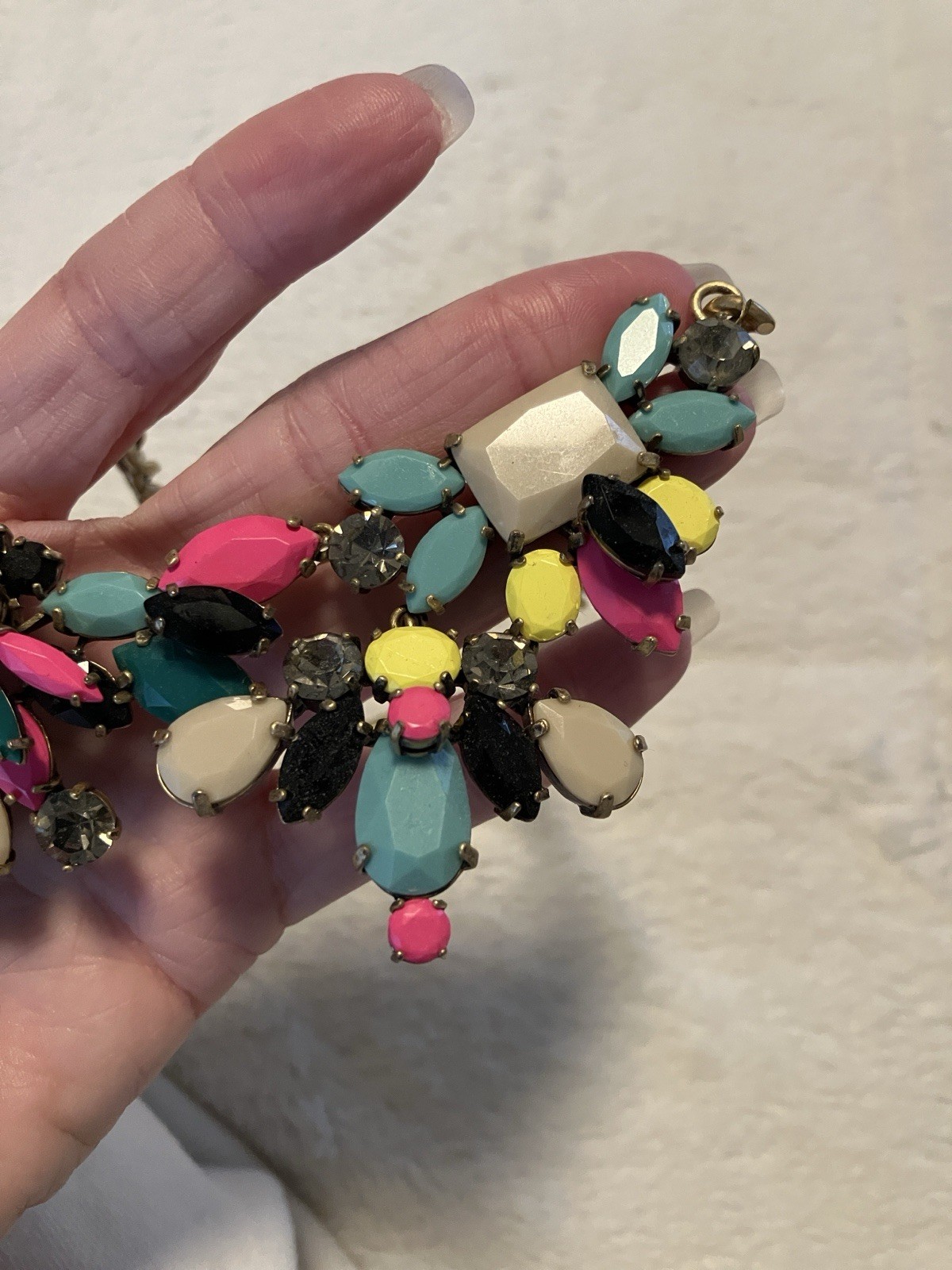 J Crew Multicolor Stone Bib Statement Necklace - image 2