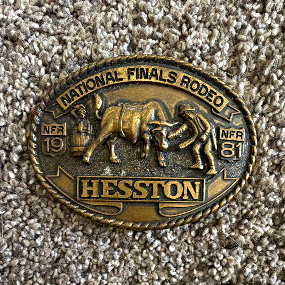 Rodao Background Hesston NFR National Finals Rodeo 1981 Seventh Edition Collector Buckle ...