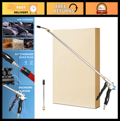 Industrial Air Blow Gun with Extension (19-41 Inch) - Two-Way High Flow Nozzle f