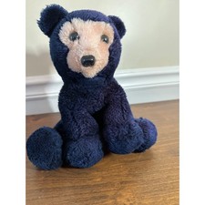 Vintage R Dakin Co Dark Navy Blue Teddy Bear Plush Toy Stuffed Animal