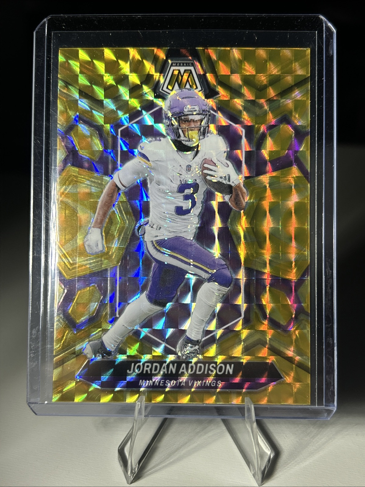 2023 Panini Mosaic - Rookies Reactive Yellow Prizm #337 Jordan Addison (RC)