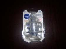 MAM Slow Flow Silicone Bottle Nipples Size 0 Months BPA  BPS Free Pack of 4