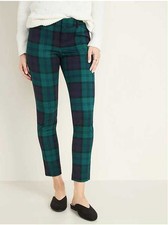NEW in Bag: Old Navy Women's Size 10 Tall Blue Green Plaid Pixie Ankle Pants
