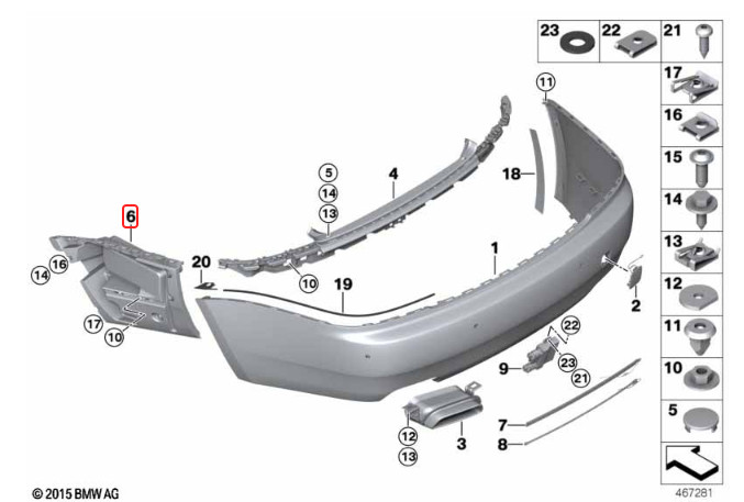 Rolls-Royce Dawn 2017-2023 Rear Right Bumper bracket