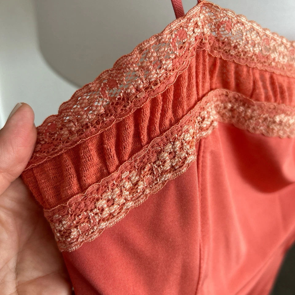 Top Cami Vintage Limitado Naranja Encaje Y2K Hada Años 90 Talla S   Foto 4 de 4