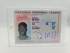 2019 Prestige DK Metcalf RC NFL Passport On Card Auto Blue Ink #PA-DM - Rare