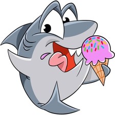 30 Custom Baby Shark With Ice Cream Personalized Address Labels