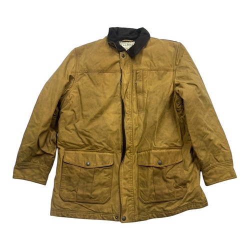 Vintage Ll Bean Waxed Canvas Jacket Tan Hunting Style Mens Large eBay