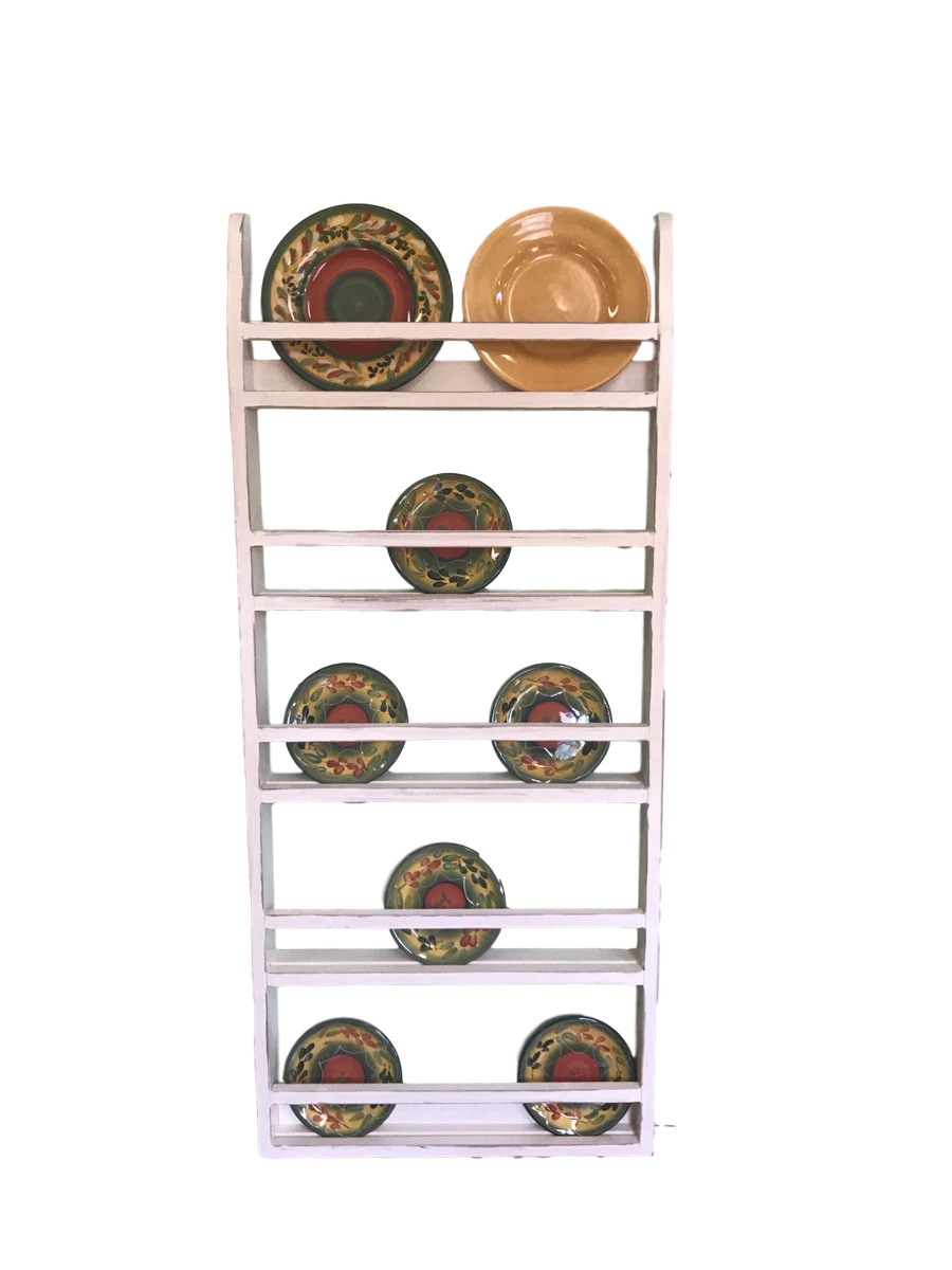 Farmhouse wall online mounted plate rack