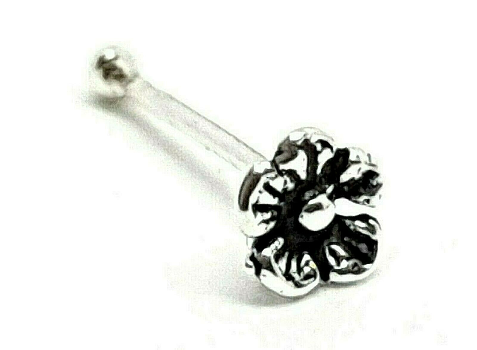 Flower Nose Stud Floral Daisy 925 Sterling Silver Push Ball End Body Jewellery