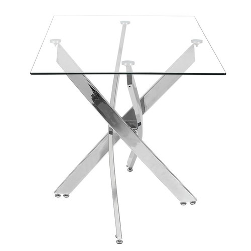 Glass Dining Table and 2/4/6 Chairs Set Glass Top PVC Leather for Home Office - Picture 12 of 36