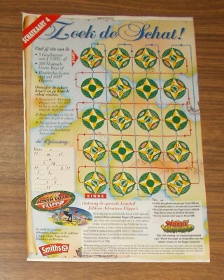 Seltene Werbung Smiths Chips Secret Code Flippo's Pogs Caps Slammer 1996