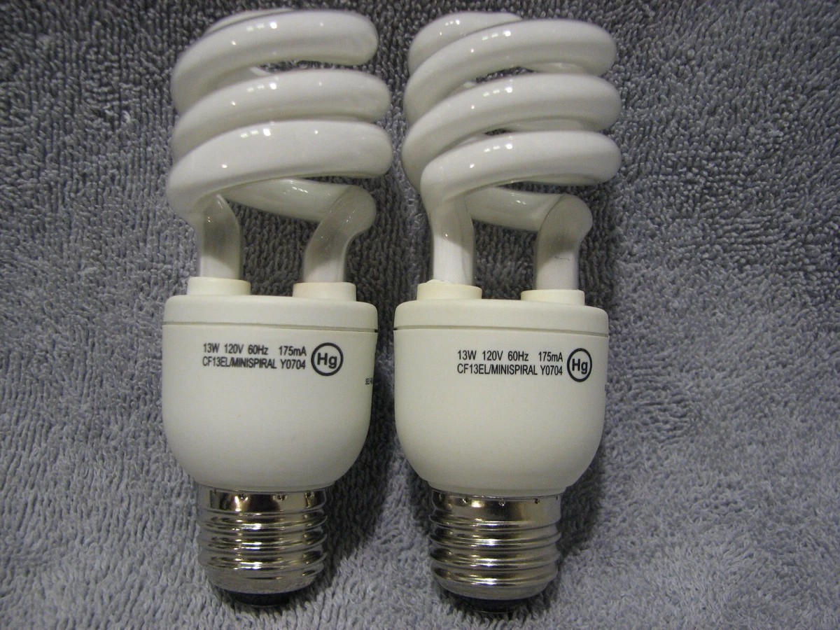 Lot of 2 CFL Light Bulbs Soft White 13W 60W equivalent eBay