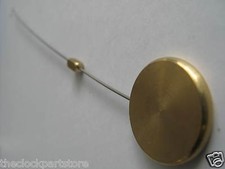Pendulum for silk suspension clock with wire hook and brass bob & block. NEW