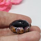 Artisan Lampwork Glass Bead Black Orange Pink Swirl Designer Bead. — photo 5