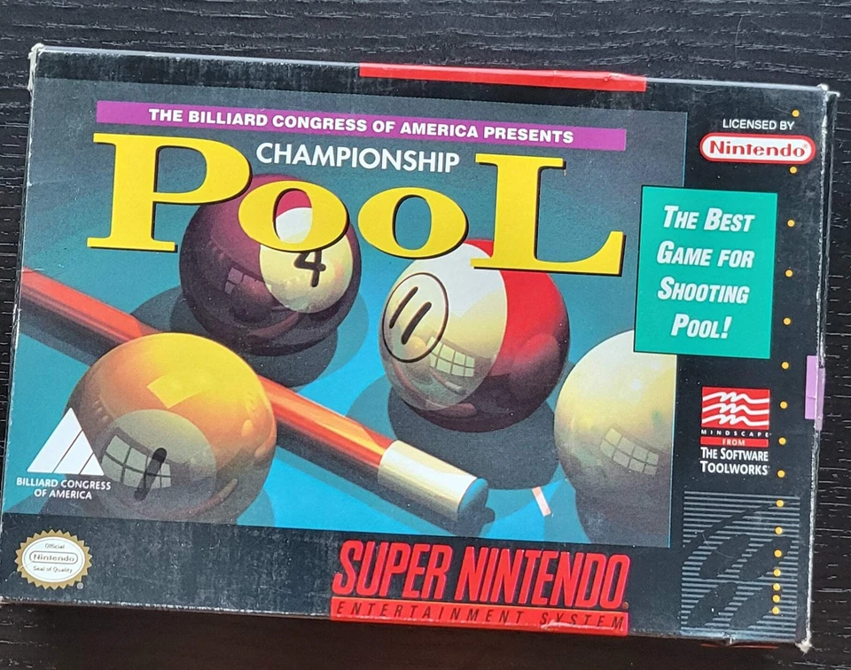 Championship Pool 1993 CIB ● Box ● Manual ● Protector - SNES Super Nintendo MINT - Image 4 of 4