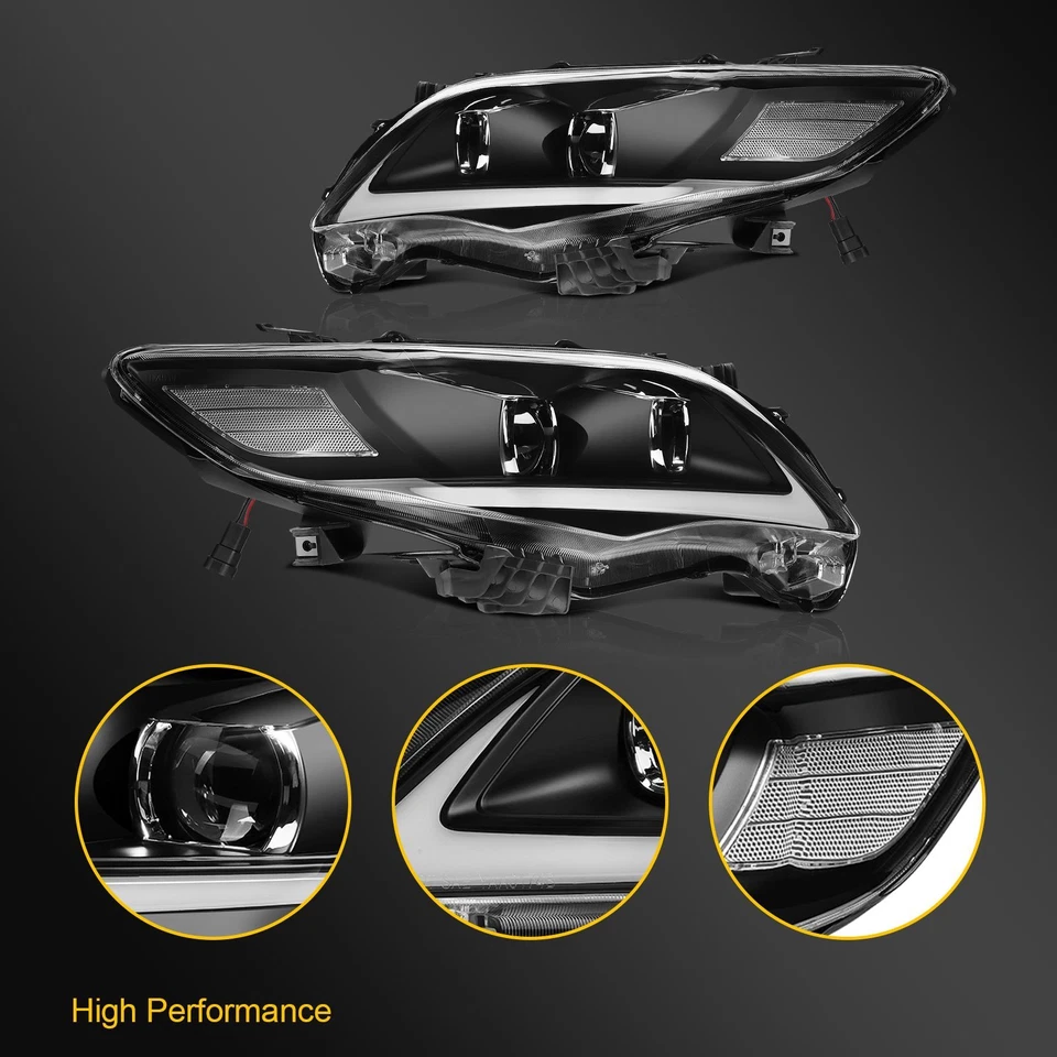 LED DRL Headlight For 2011-2013 Toyota For Corolla S L LE CE XLE XRS Pair - Image 3 of 4