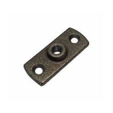 Black Malleable Iron Backplate, Pipe Bracket, M12 Female Thread