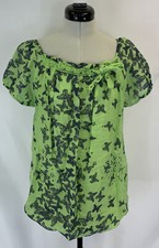 N & Willow Green Butterfly Blouse Size M/L