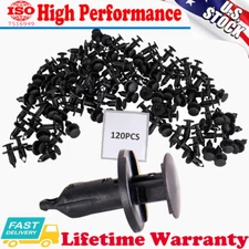 120pc Clips for Hole Plastic Rivets Retainer Fender Bumper Push Pin Fastener 8mm