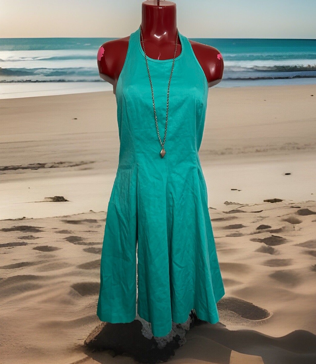 jessica simpson blue halter dress Jessica Simpson Halter Maxi Dress XS Tribal Backless Length Altered BWD12