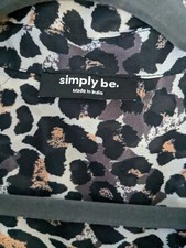 NWOT Simply be Maxi Dress Leopard  Sheer Long Sleeve Side Slits Size 16