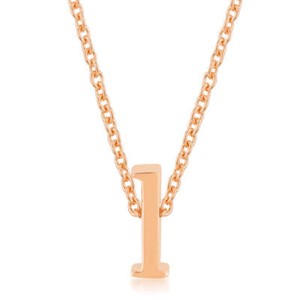 Authentic Rose Gold Plated Brass Small Lowercase Letter L Initial 18+2" Necklace