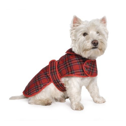 muddy paws highland tartan coat red extra large