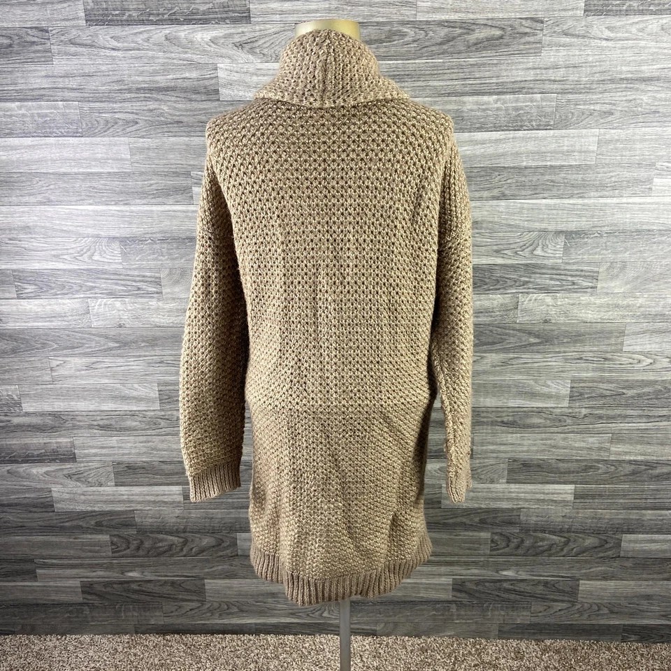 Cárdigan largo suéter para mujer Ralph Lauren estilo abierto mezcla de lana tostada grande pequeño Foto 2 de 4
