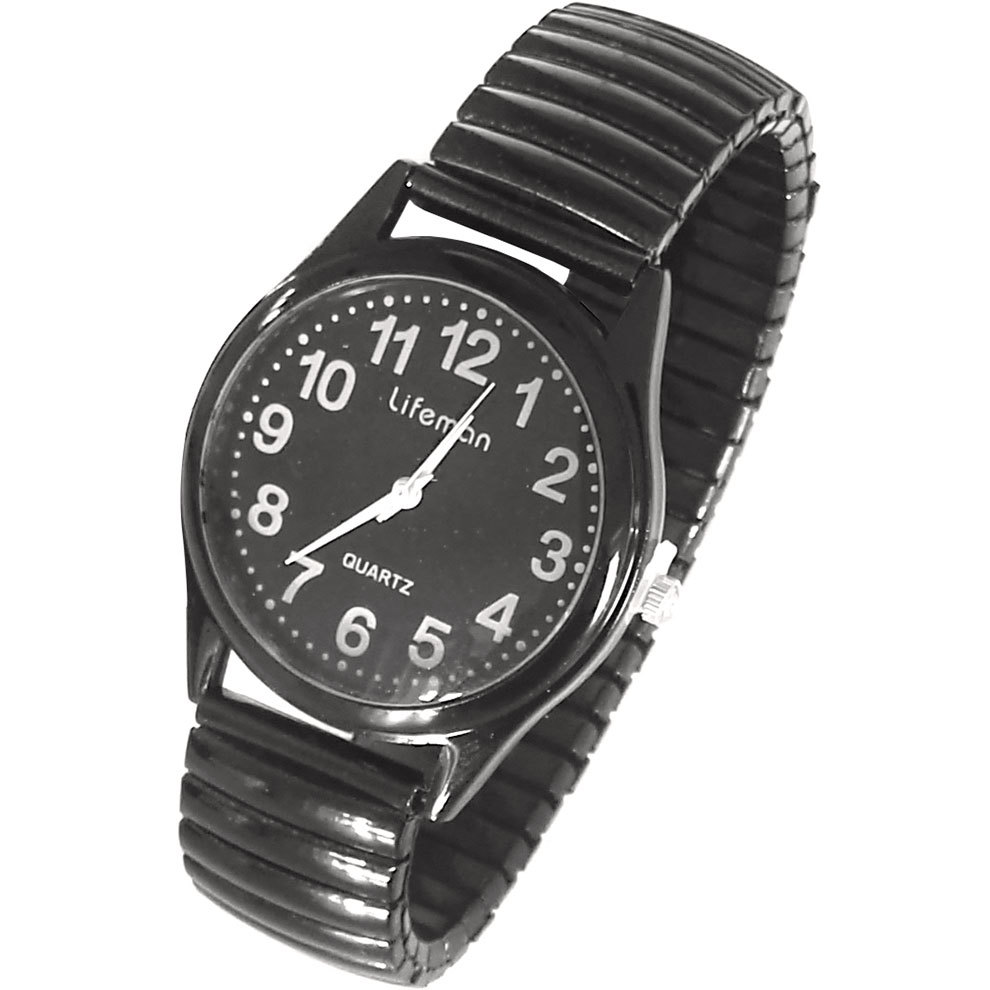 Avaner Orologi donna uomo elastico: corda intrecciata elastico cinturino orologio da polso con grandi numeri arabi analogico al quarzo facile da leggere orologio verde per donne anziane uomini 3