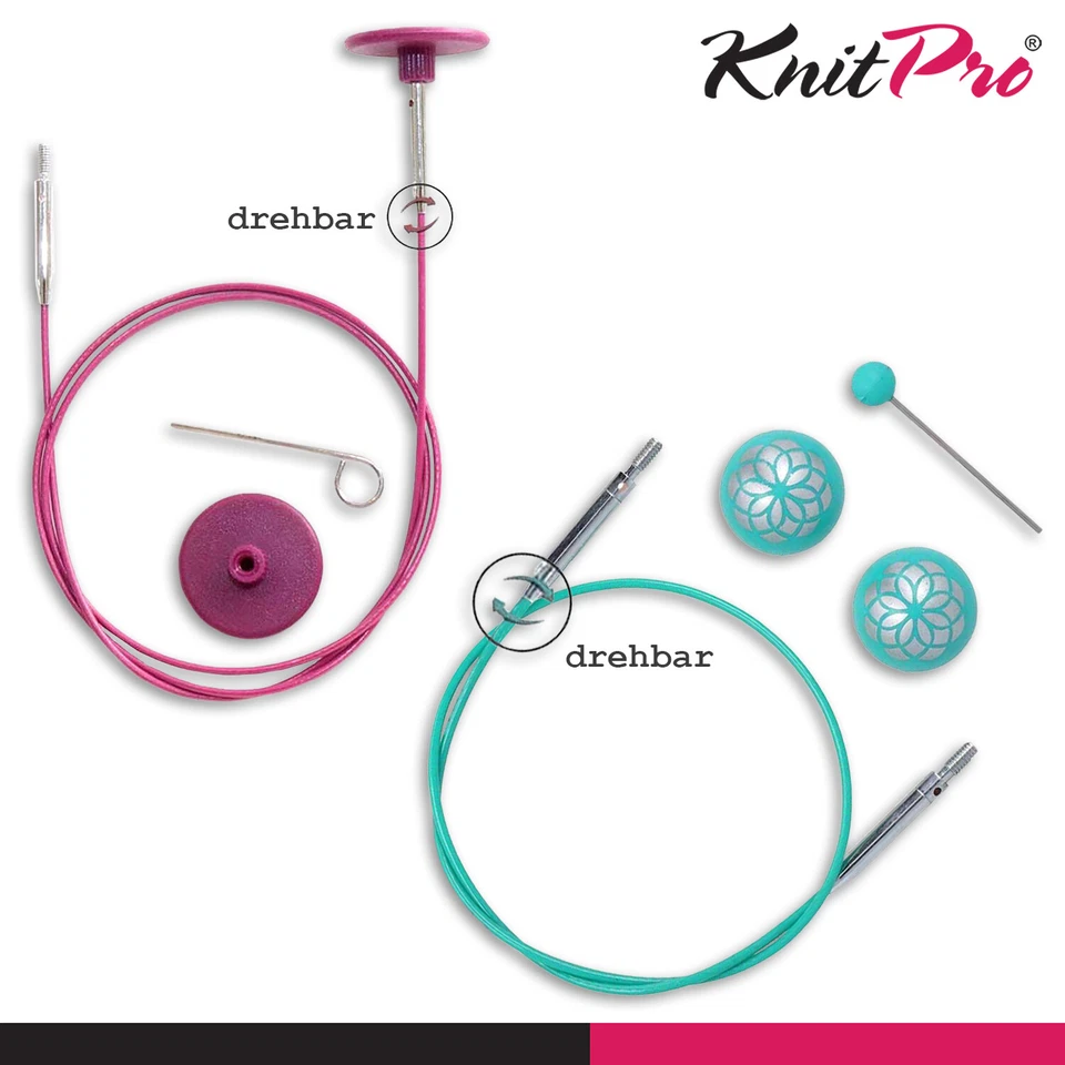 KnitPro Seil Swivel 360° für austauschbare Nadelspitzen 2 Farben 7 Längen - Bild 1 von 1