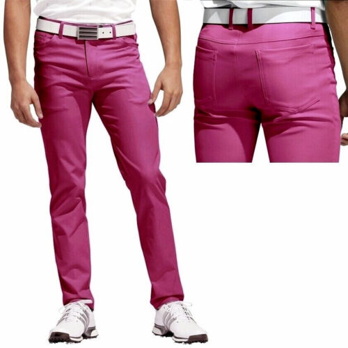 Pantalones de golf para hombre Adidas pantalones de tela de negocios Chino adiPure Slim Fit XS S vino rojo - Imagen 1 de 7