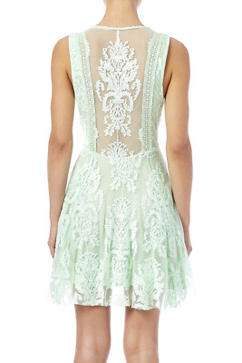 petite green maxi dress Lace-Trim Mini Dress in Sea Green - 8 / Regular main image 0